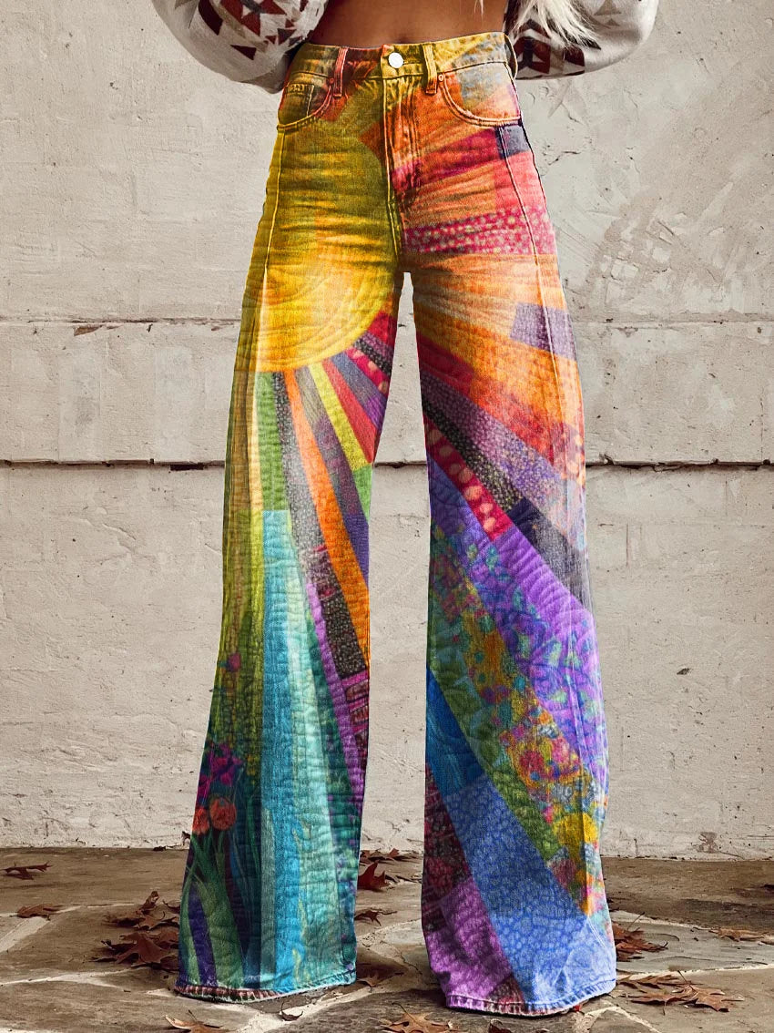 Adhara – Hose mit weitem Bein und künstlerischem Muster