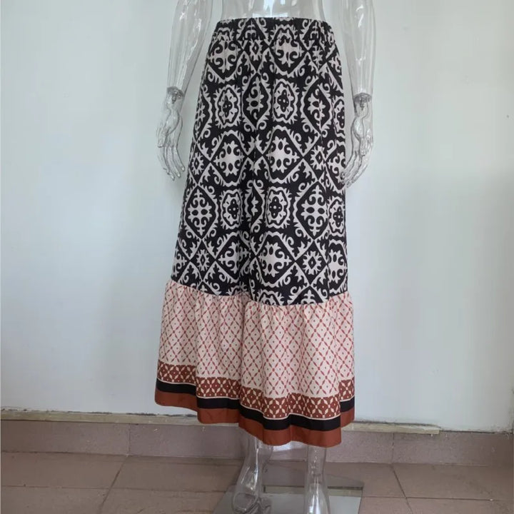 Amara | Boho maxikjol med hög midja