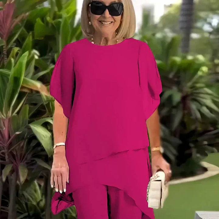 Herlene | Chic Irregular Top och Byxa Set