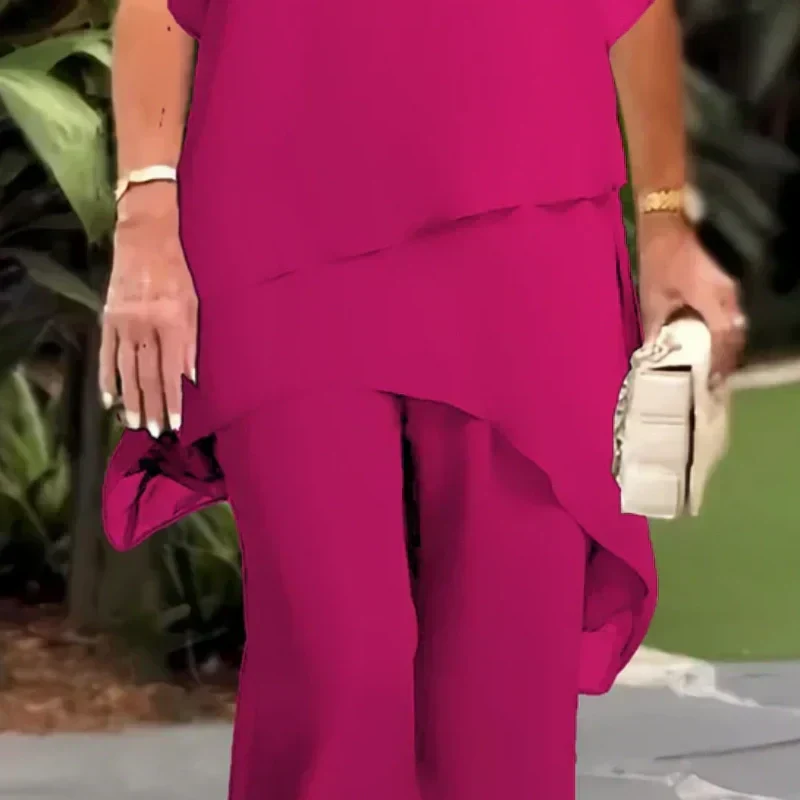 Herlene | Chic Irregular Top och Byxa Set